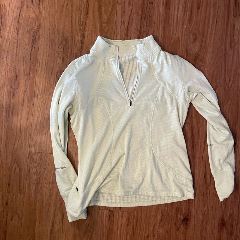 Lime/citrus colored waffle quarter zip